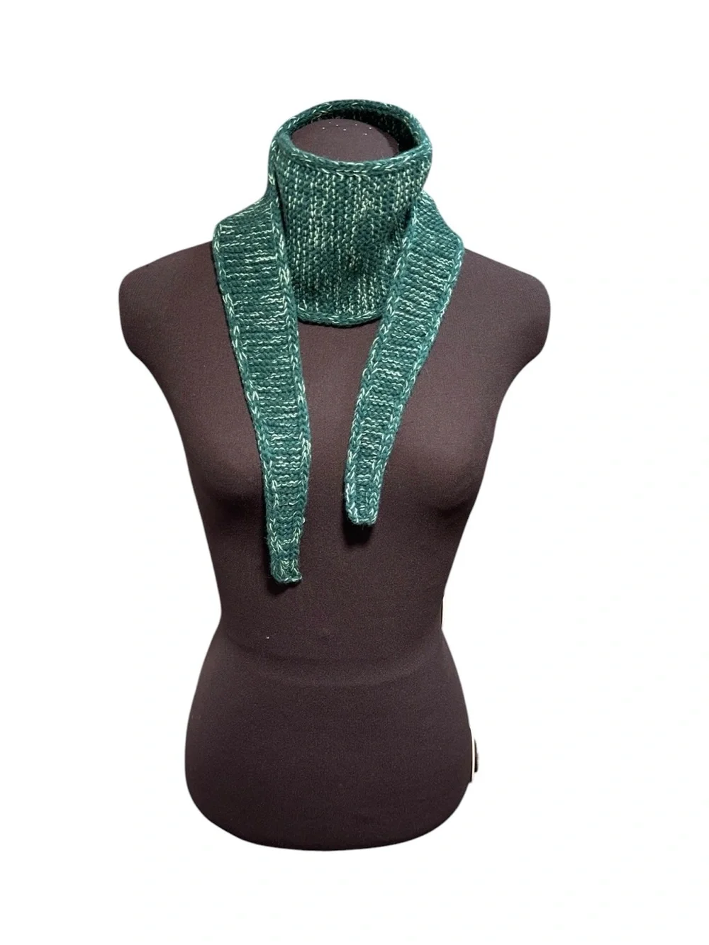Sophie Green Cashmere Scarf Womens Handmade Knit Neck Warmer Soft Cozy Gift